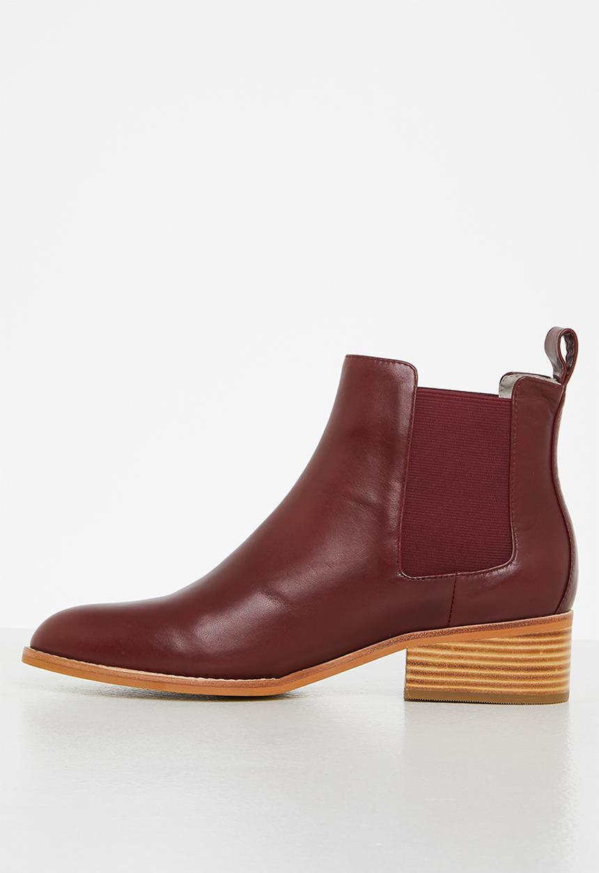 Julz - Leah leather chelsea boot - burgundy