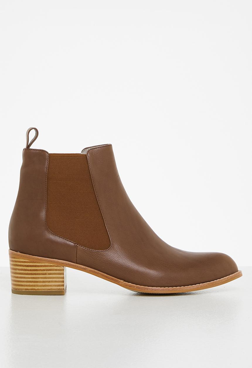 Julz - Leah leather chelsea boot - choc