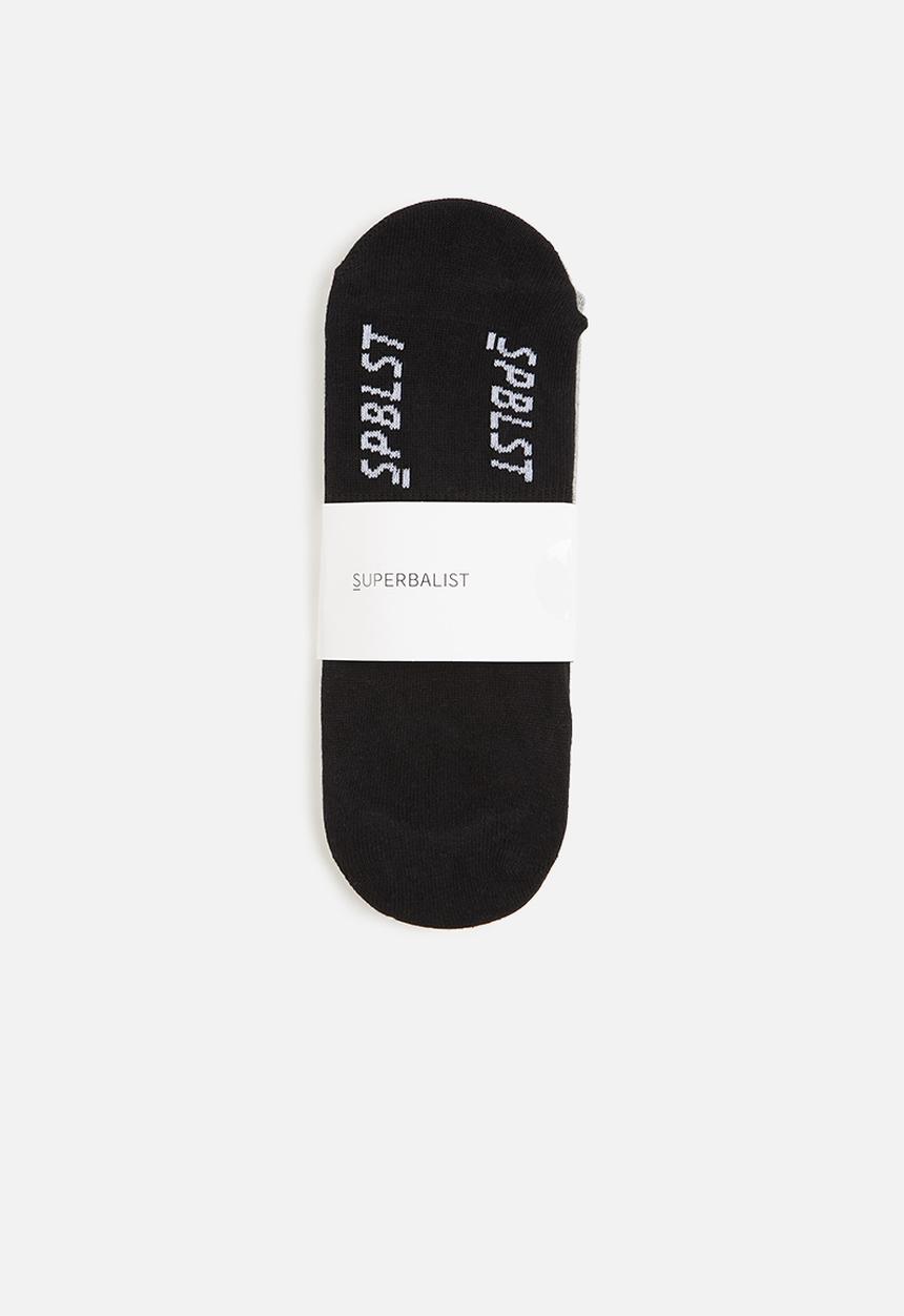 Superbalist - 2 Pack branded secret socks - black & grey
