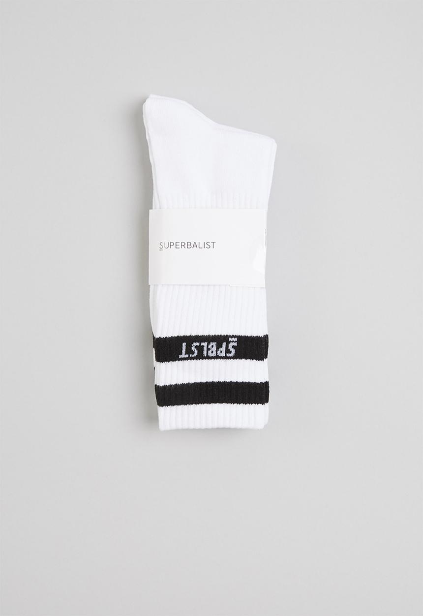 Superbalist - 2 Pack branded ribbed crew socks - white