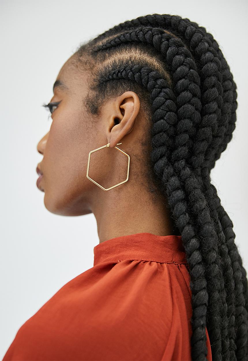 Superbalist - Hexagon hoop earrings - gold
