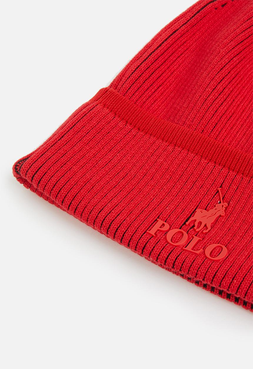 POLO - Kids rib beanie - red