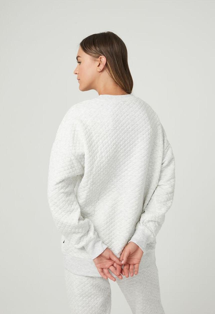 Cotton On - Quilted oversized crew - cloudy grey marle quilted