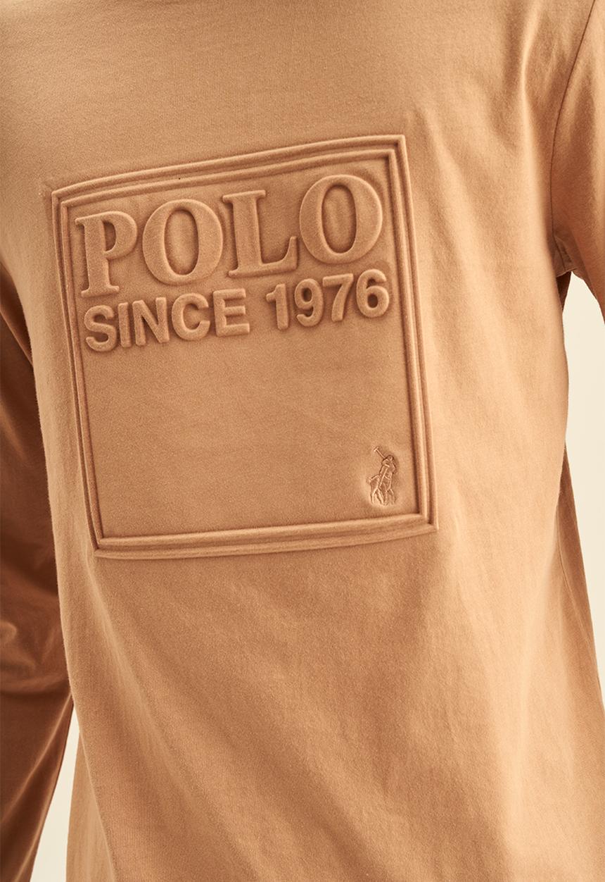 POLO - Men embossed ls tee - camel
