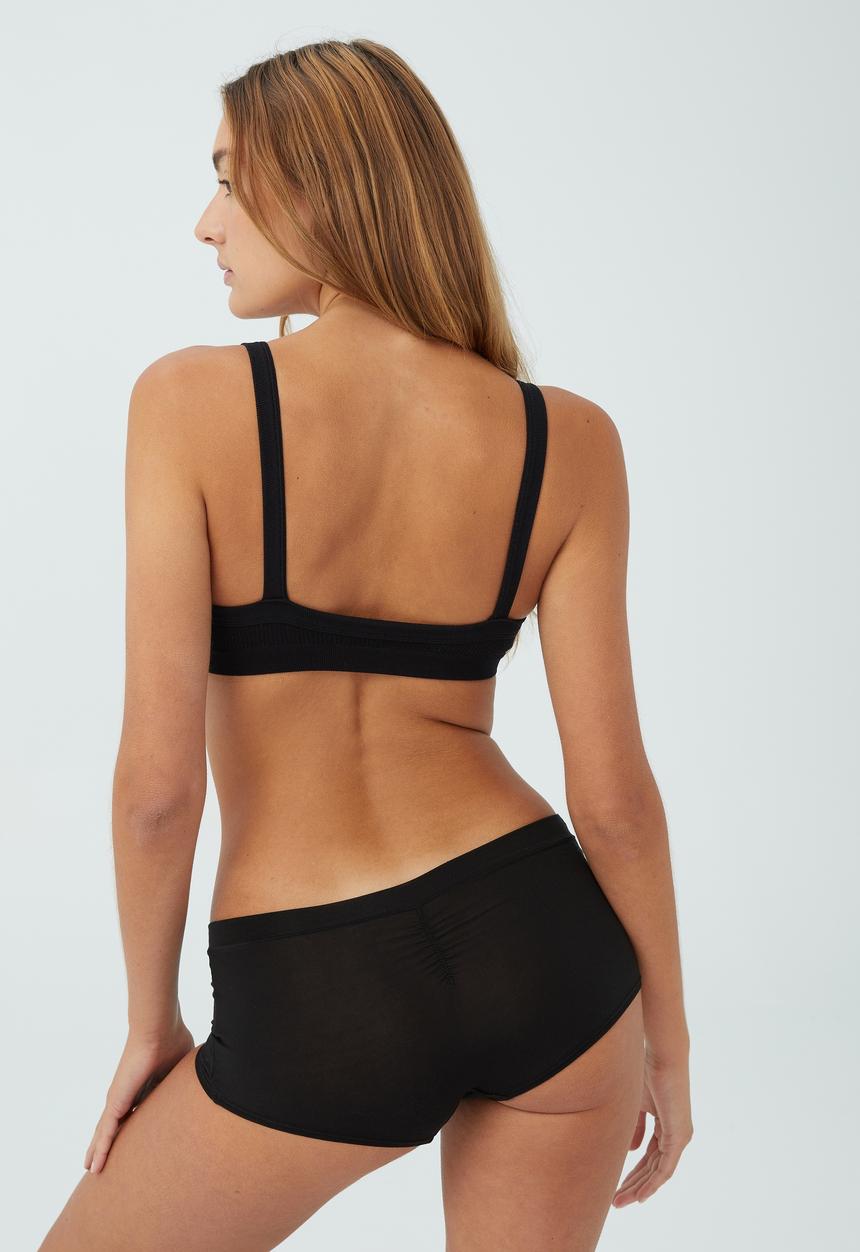 Cotton On - So soft gathered boyshort brief - black