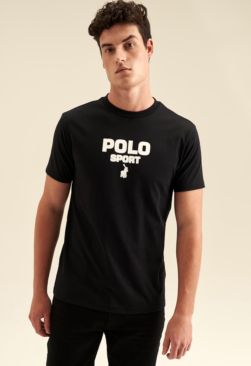 POLO - Men sport logo short sleeve tee - black
