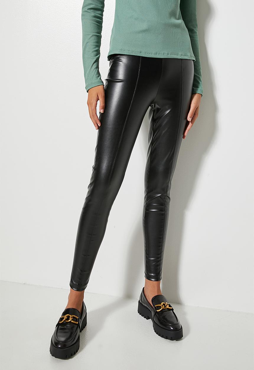 Superbalist - Panelled pu tregging - black