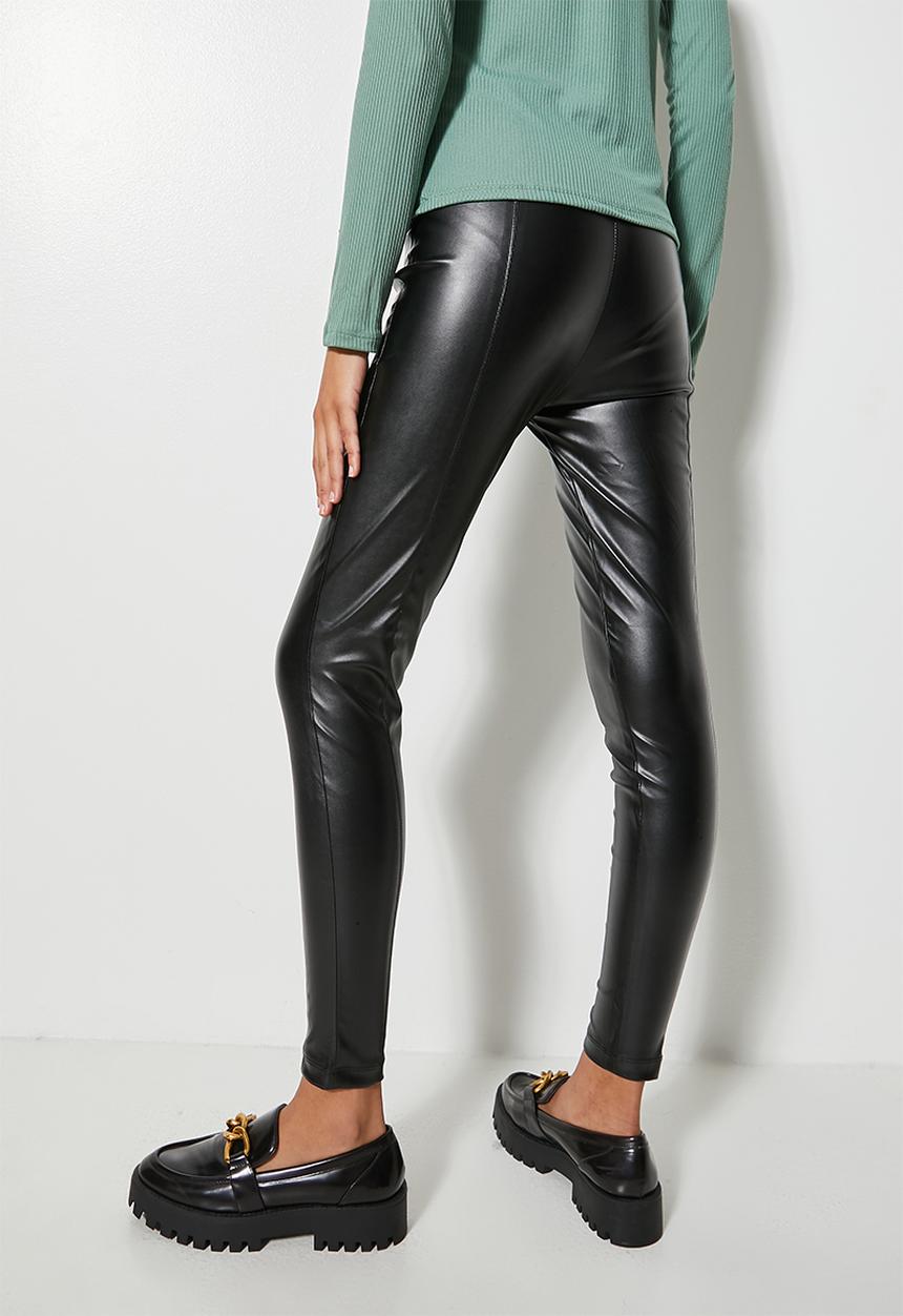 Superbalist - Panelled pu tregging - black