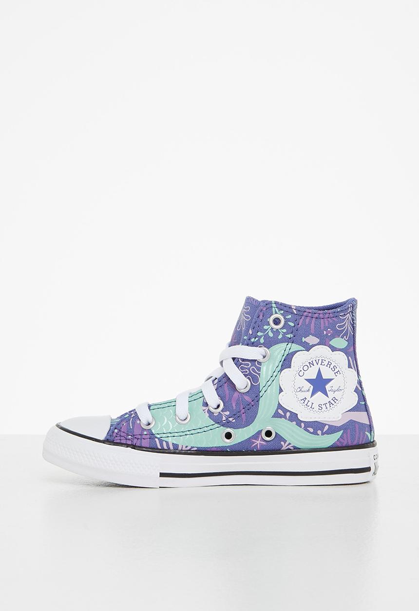 Converse - Chuck taylor all star mermaid print hi - washed indigo/light dew/white