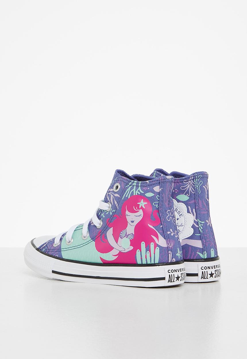 Converse - Chuck taylor all star mermaid print hi - washed indigo/light dew/white