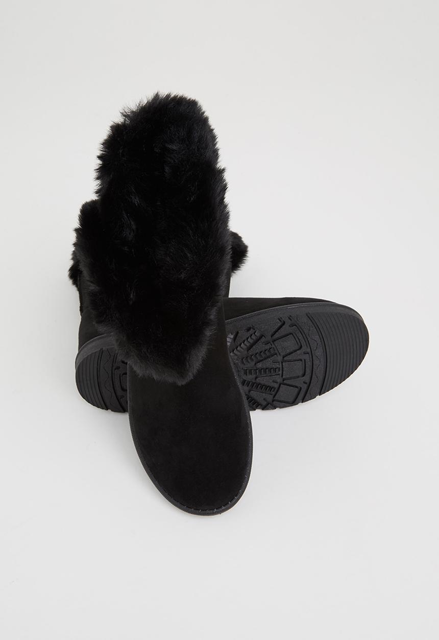 Jada - Faux shearling ankle boot - black