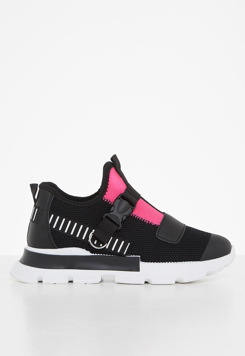 Tom Tom - Chunky knit lace up sneaker - black
