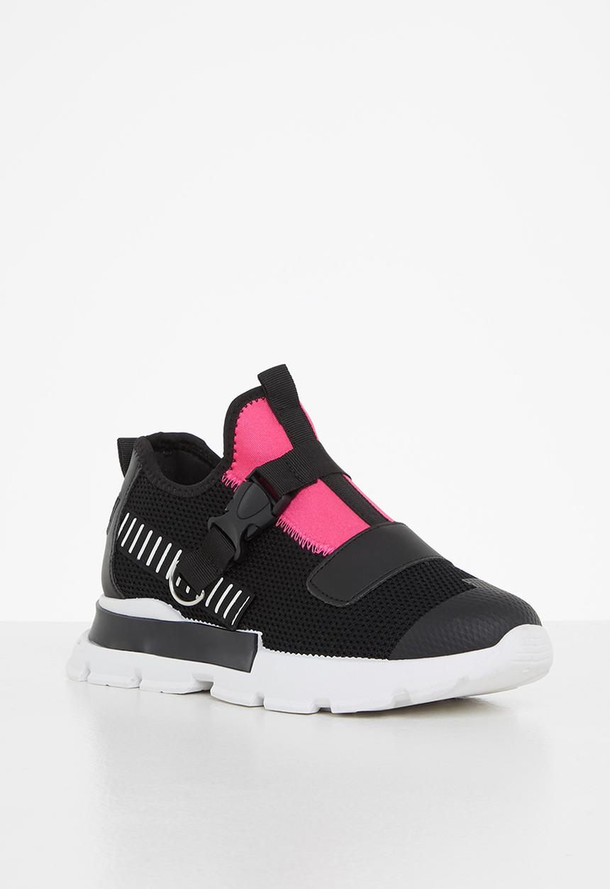 Tom Tom - Chunky knit lace up sneaker - black