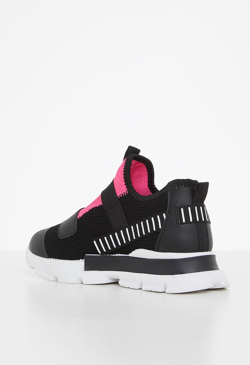 Tom Tom - Chunky knit lace up sneaker - black