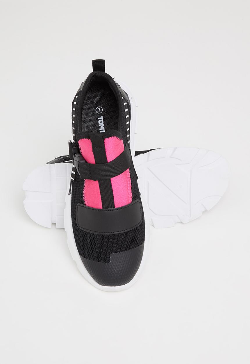 Tom Tom - Chunky knit lace up sneaker - black