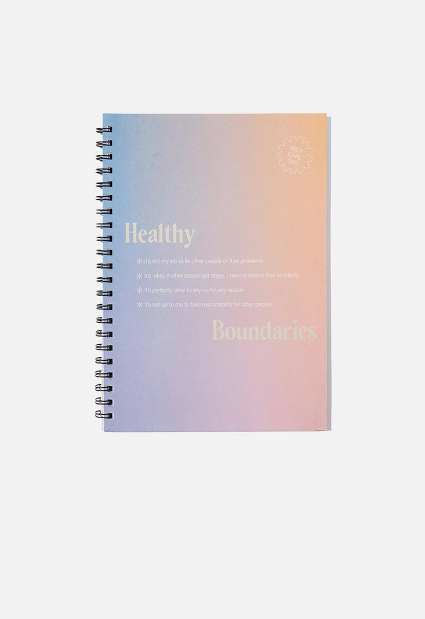 Typo - A4 campus notebook recycled - healthy boundaries solarised