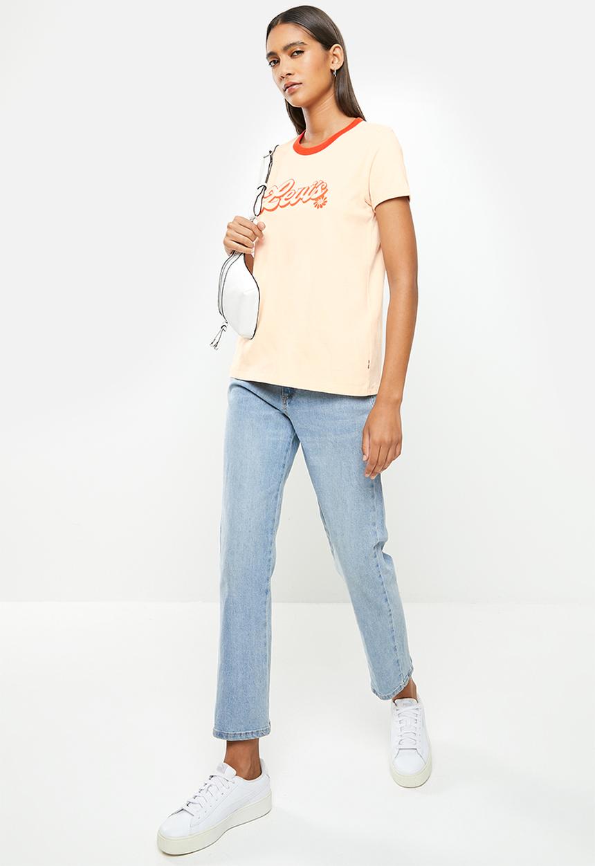 Levi’s® - Perfect ringer tee script levi's - peach puree