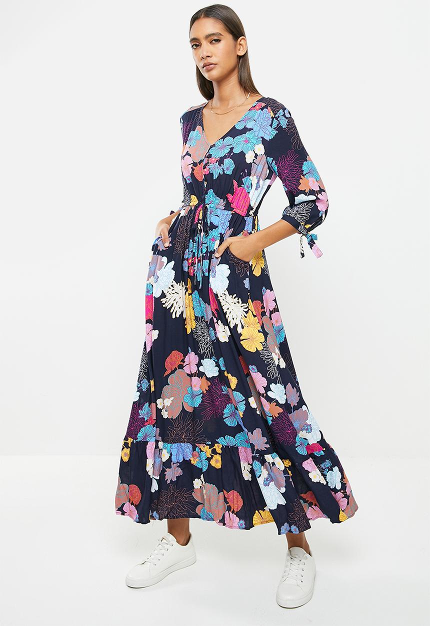 Stella Morgan - Floral print maxi dress - navy