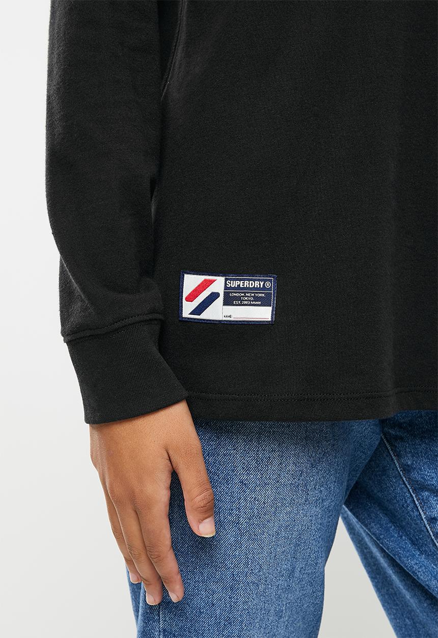 Superdry. - Superdry code logo che long sleeve top - black