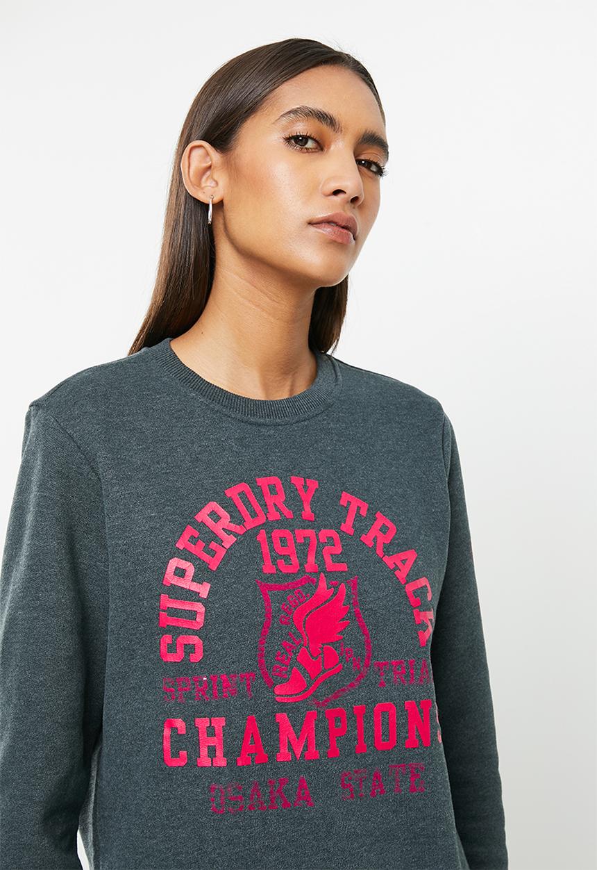 Superdry. - T&f crew - pine marl