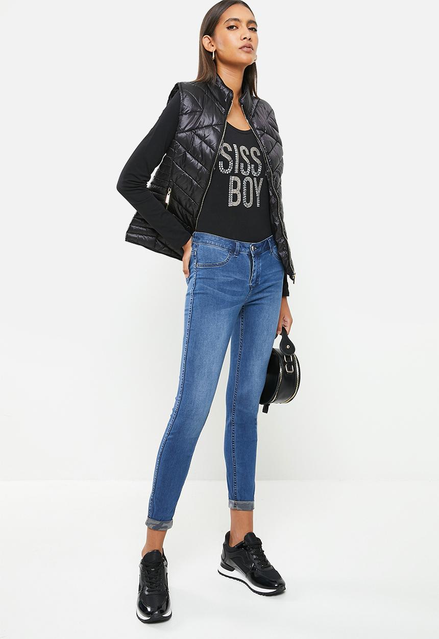 SISSY BOY - Long sleeve bling logo top - black