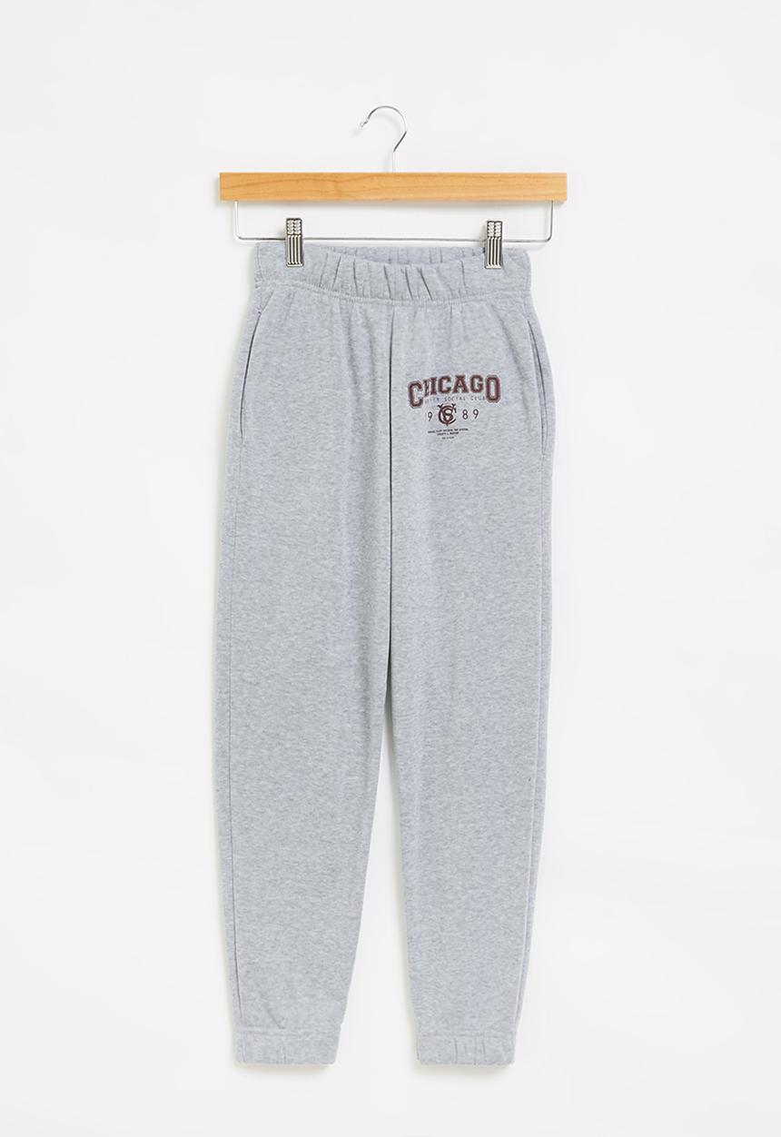 Rebel Republic - Printed trackpants - grey melange