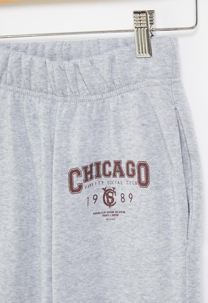 Rebel Republic - Printed trackpants - grey melange
