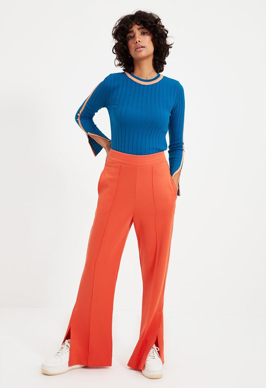 Trendyol - Slit sleeves knit sweater - light blue