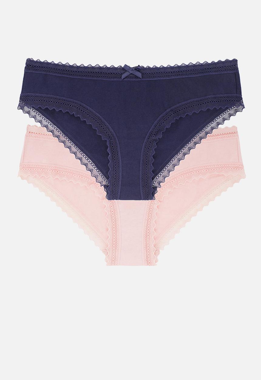 DORINA - Lila 2 pack cheeky hipster panty - ink & pink