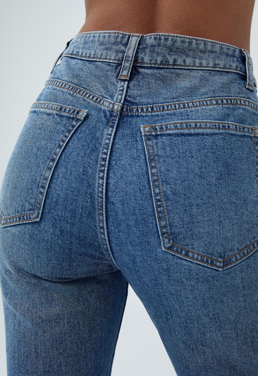 Cotton On - Stretch mom jean - reef blue rip