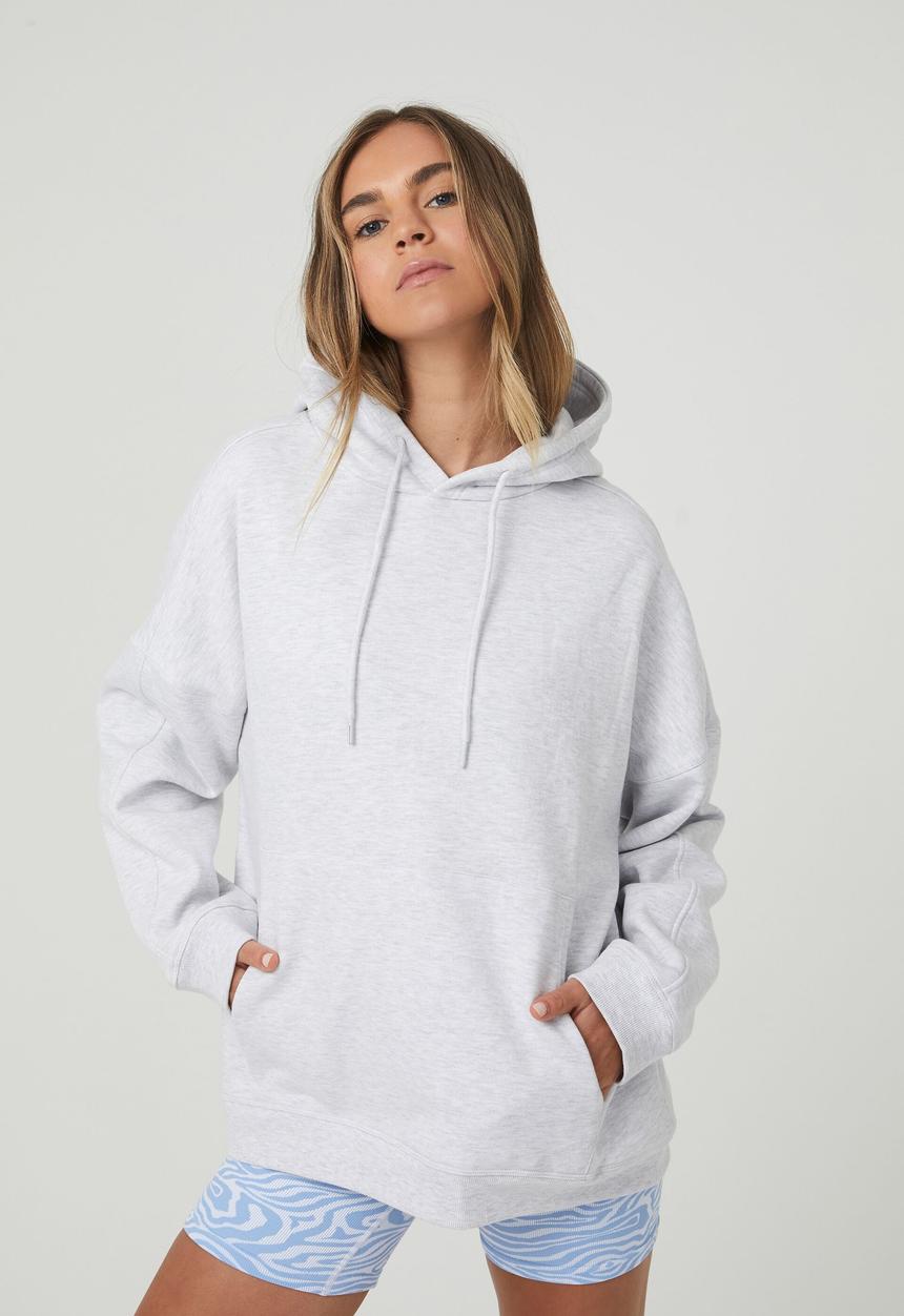 Cotton On - Plush oversized  hoodie - cloudy grey marle