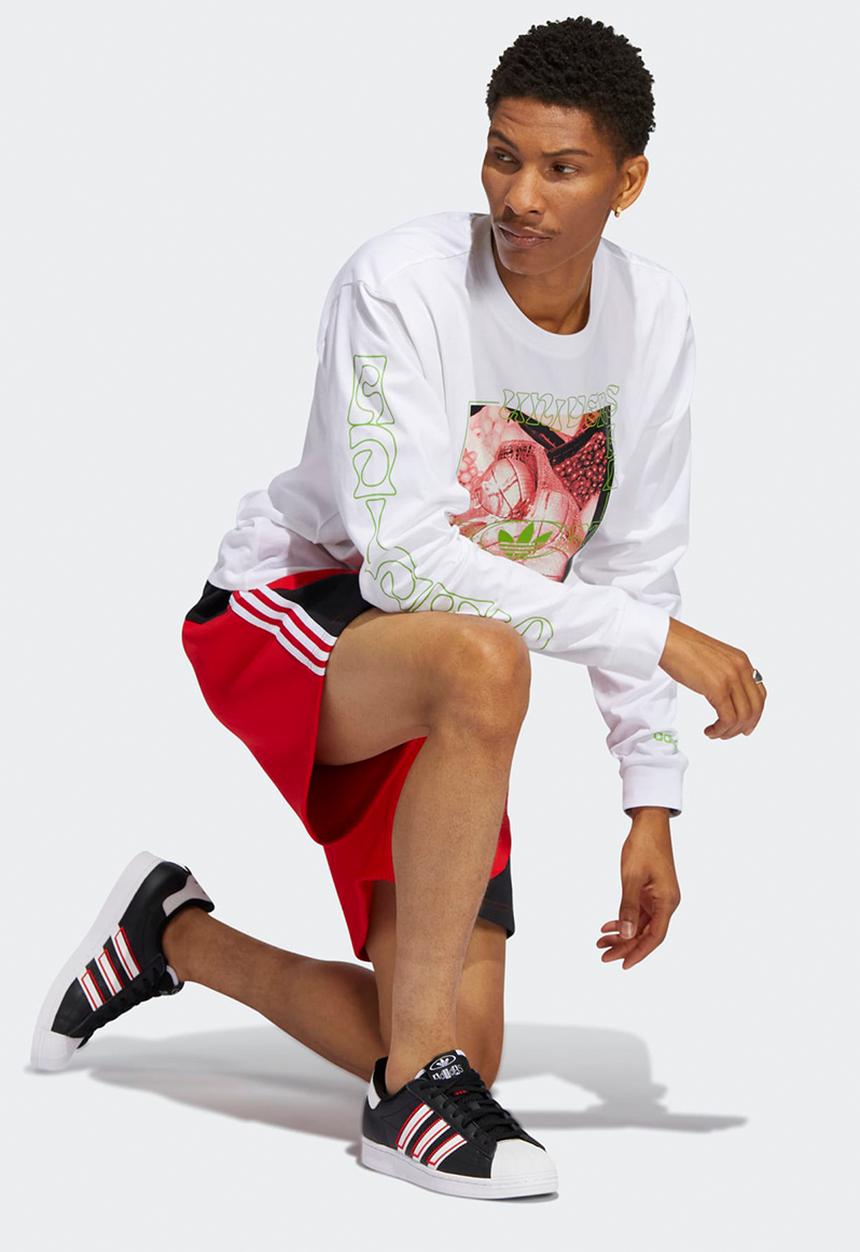 adidas Originals - SST Fleece Shorts - Red &  Black