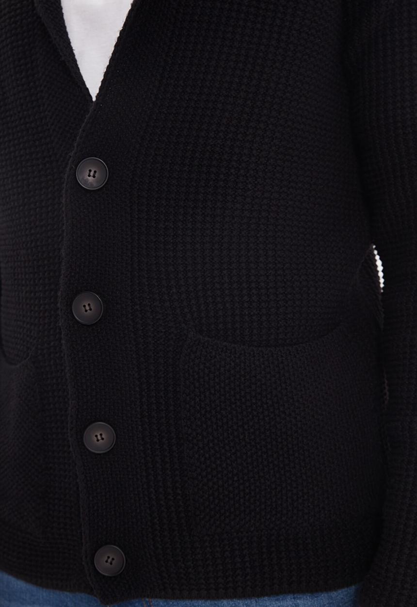 Trendyol - Textured button down cardigan - black