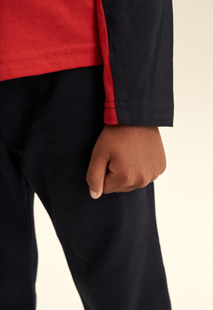 POLO - Boys colour blocked long sleeve tee - red