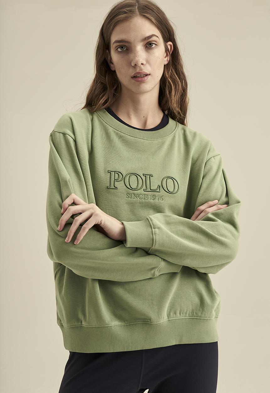 POLO - Wmn logo sweater - sea green