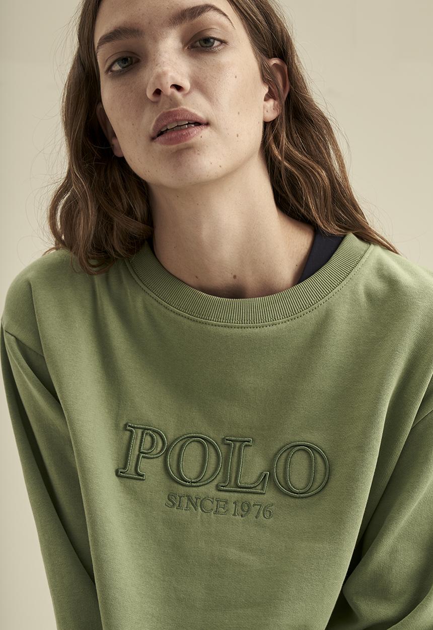 POLO - Wmn logo sweater - sea green