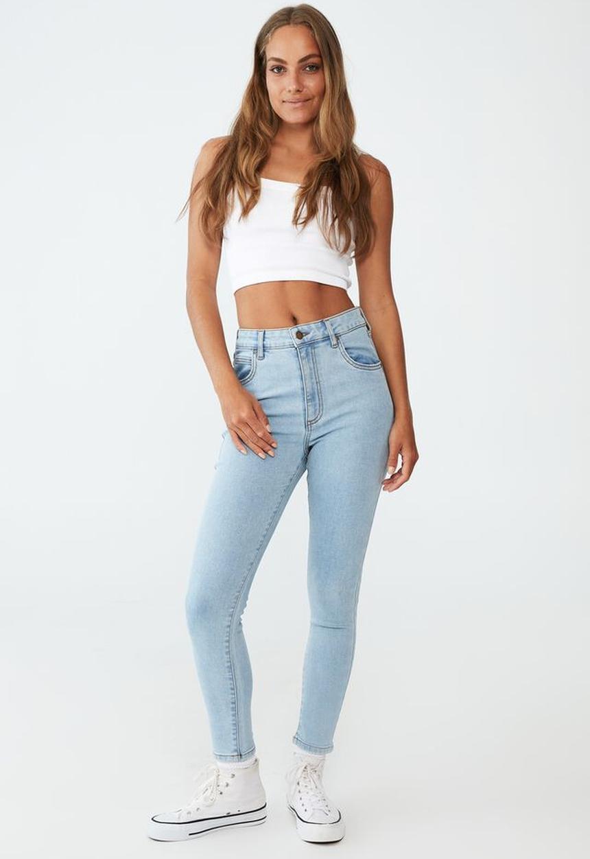 Cotton On - High rise cropped skinny jean - wave blue