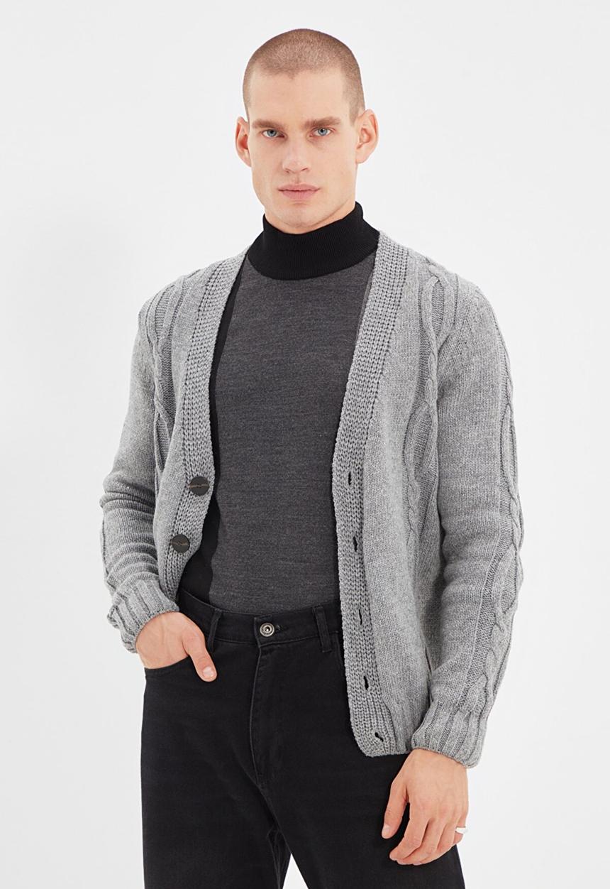 Trendyol - Rob textured cardigan - grey