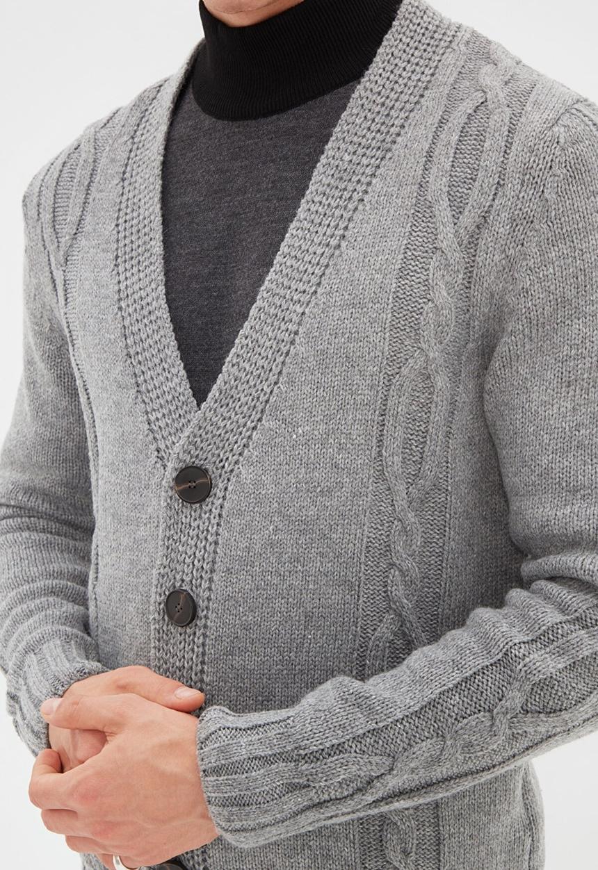 Trendyol - Rob textured cardigan - grey