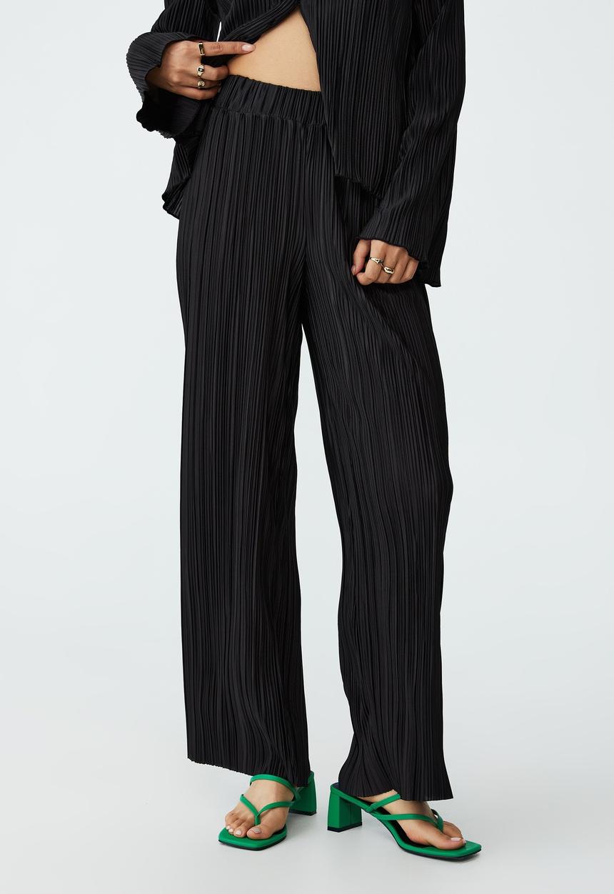 Cotton On - Petite plisse pant - black