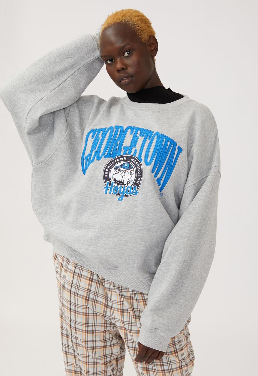 Cotton On - Curve ncaa crew sweatshirt - lcn ncaa georgetown/grey marle