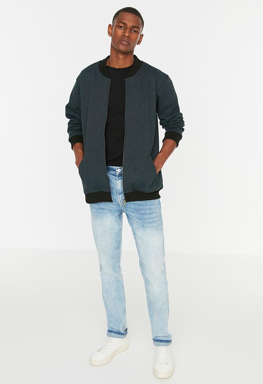 Trendyol - Pax zip through bomber cardigan - petrol