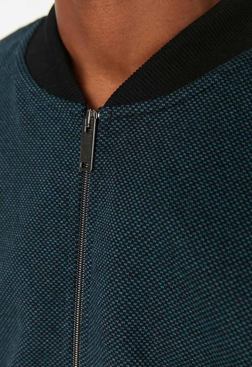 Trendyol - Pax zip through bomber cardigan - petrol