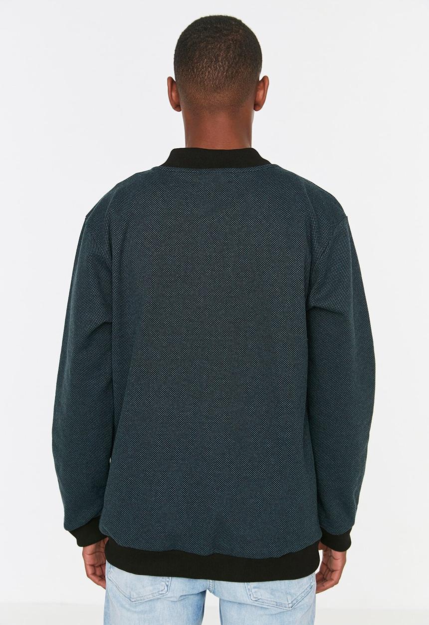 Trendyol - Pax zip through bomber cardigan - petrol