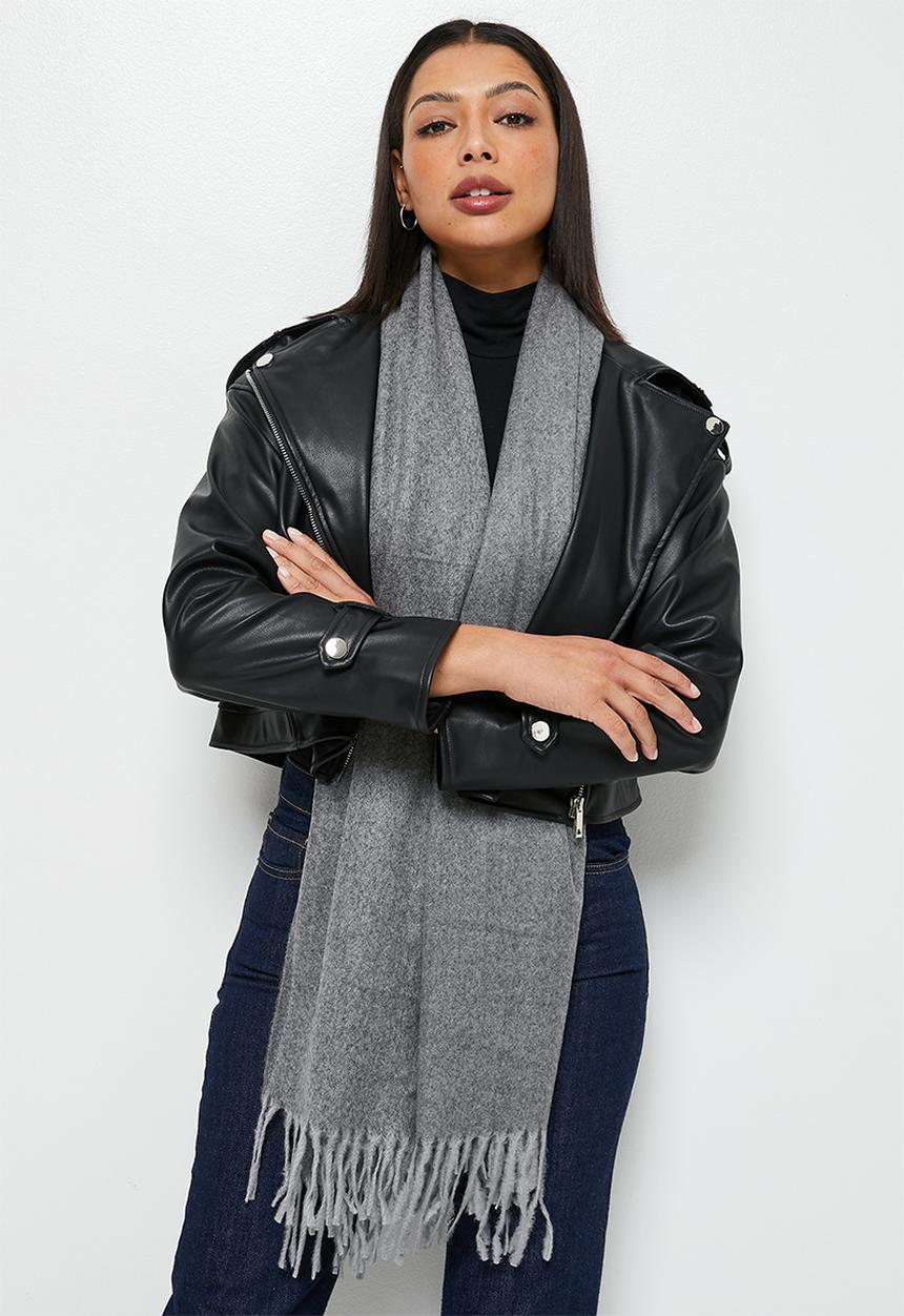 edit - Tassel blanket  scarf - grey