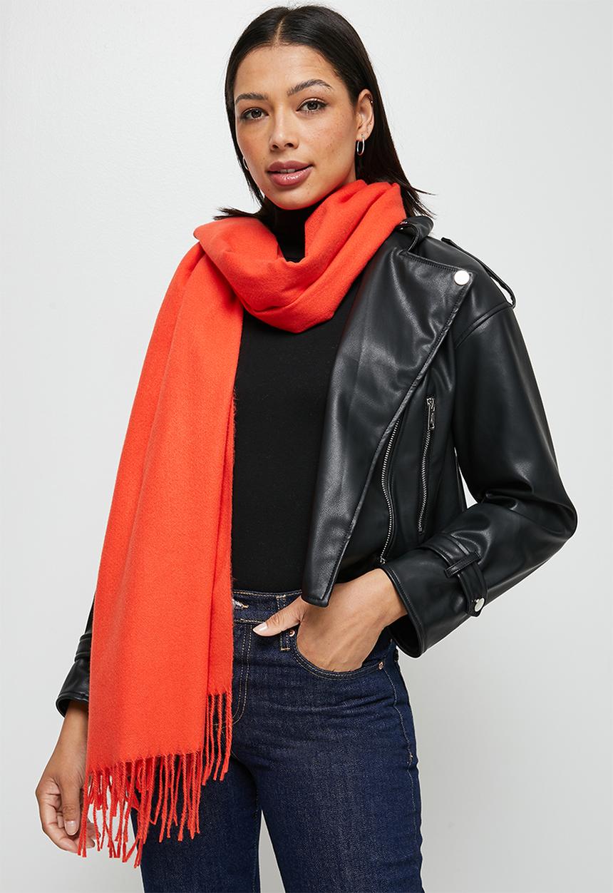 edit - Infinity fringed scarf - orange