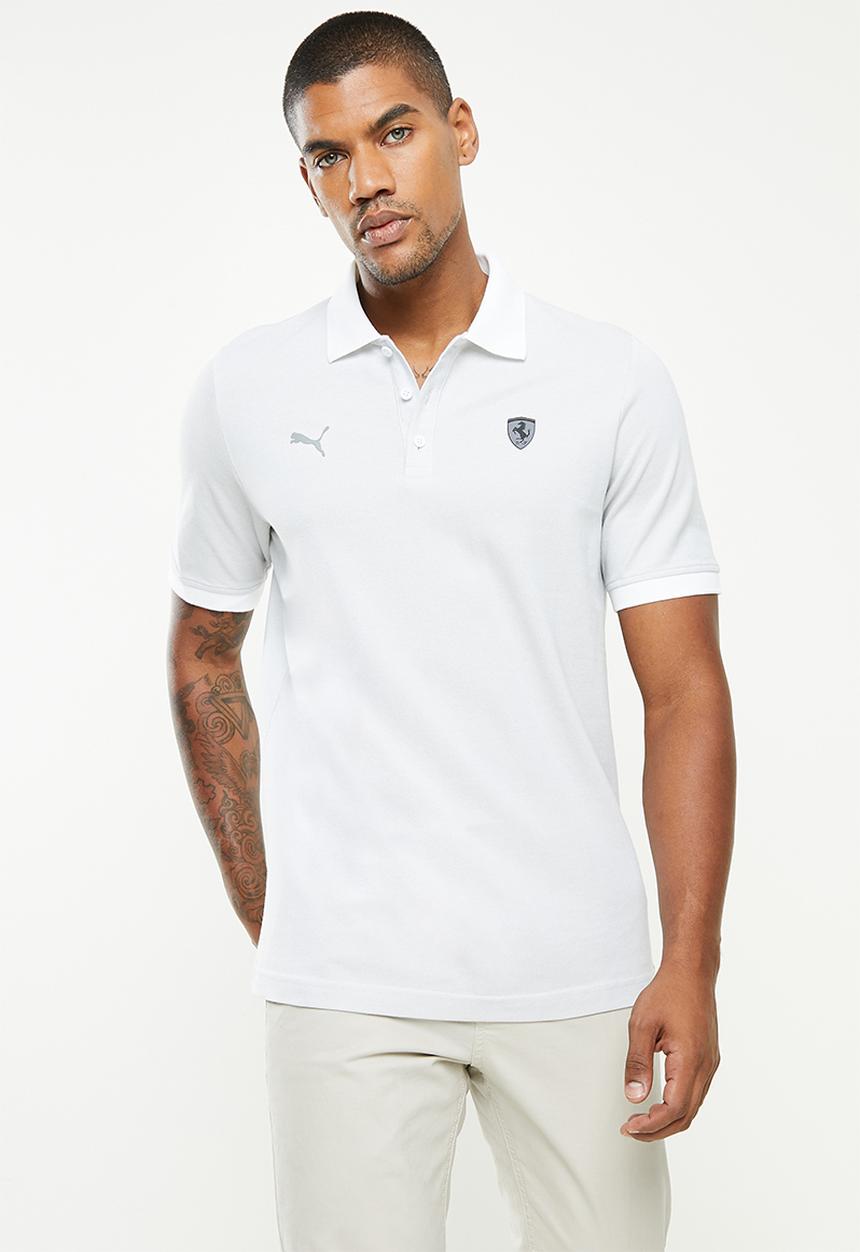 PUMA - Ferrari Style Two-Tone Men's Polo Shirt- puma white