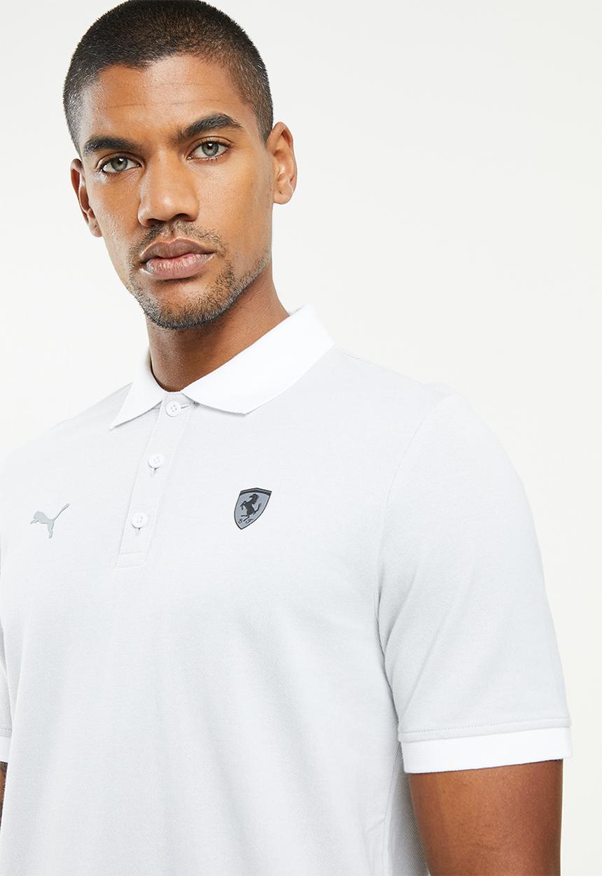 PUMA - Ferrari Style Two-Tone Men's Polo Shirt- puma white