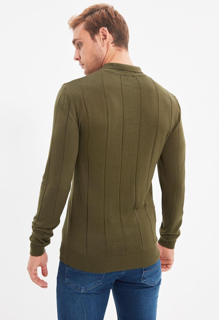 Trendyol - Johnny long sleeve knit golfer jumper - khaki