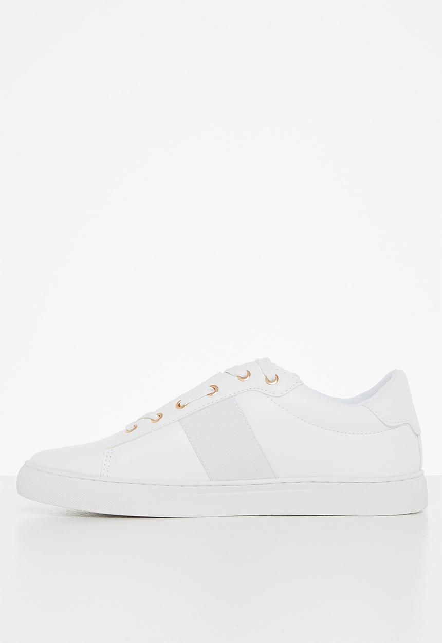 POLO - Classic side flash sneaker - white & gold